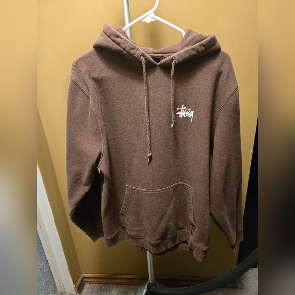 Stussy Brown Hoodie Relaxed Fit Sweatshirt